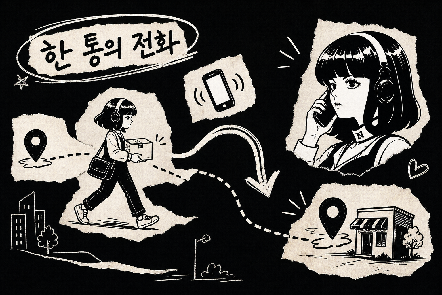 심부름 중인 비서에게 전화로 방향을 바꾸는 슬래시 명령어